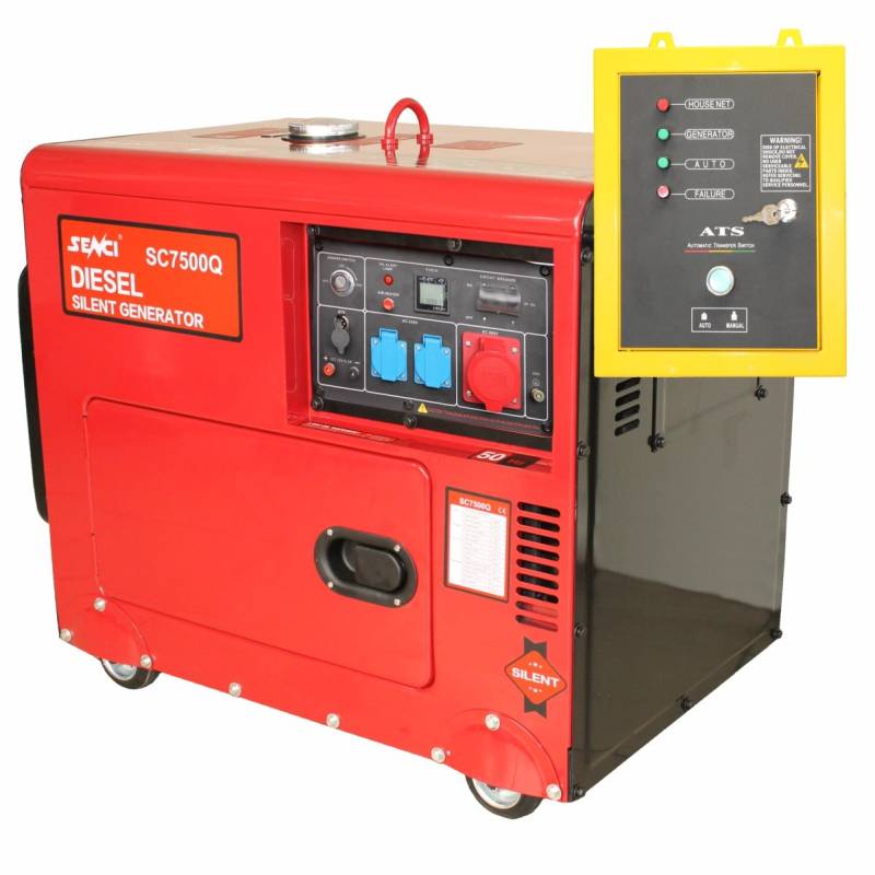 Generator insonorizat SENCI SCD7500Q-3 ATS putere max 4,8 KW/400V, Diesel ATS inclus