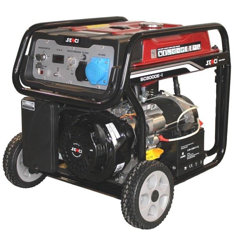 Generator de curent SENCI SC8000E TOP putere maxima 7,0 kW 230V pornire electrica si roti