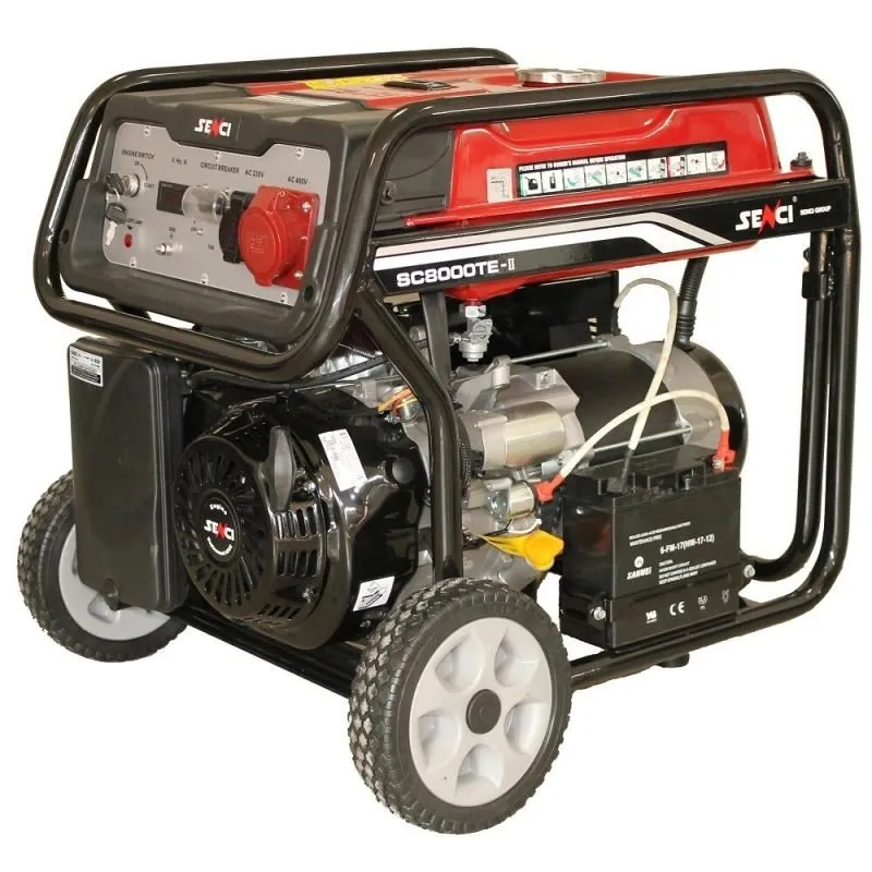 Generator de curent SENCI SC8000TE TOP putere maxima 7 kW/400V 4 kW/230V pornire electrica si roti