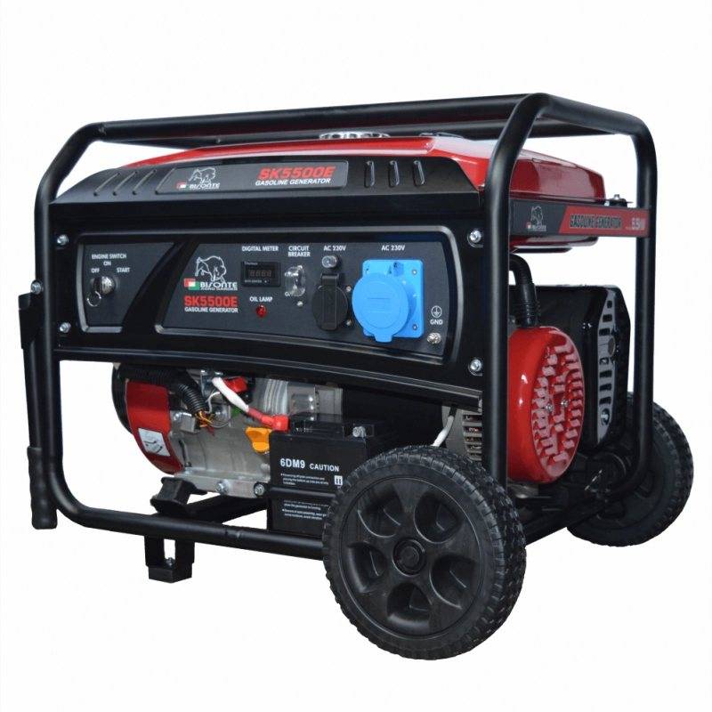 Generator de curent BISONTE SK5500E putere maxima 5,5 KW 230V pornire electrica si roti
