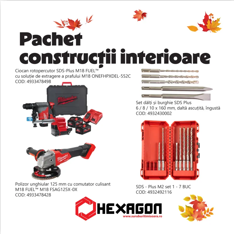 Pachet constructii interioare Milwaukee